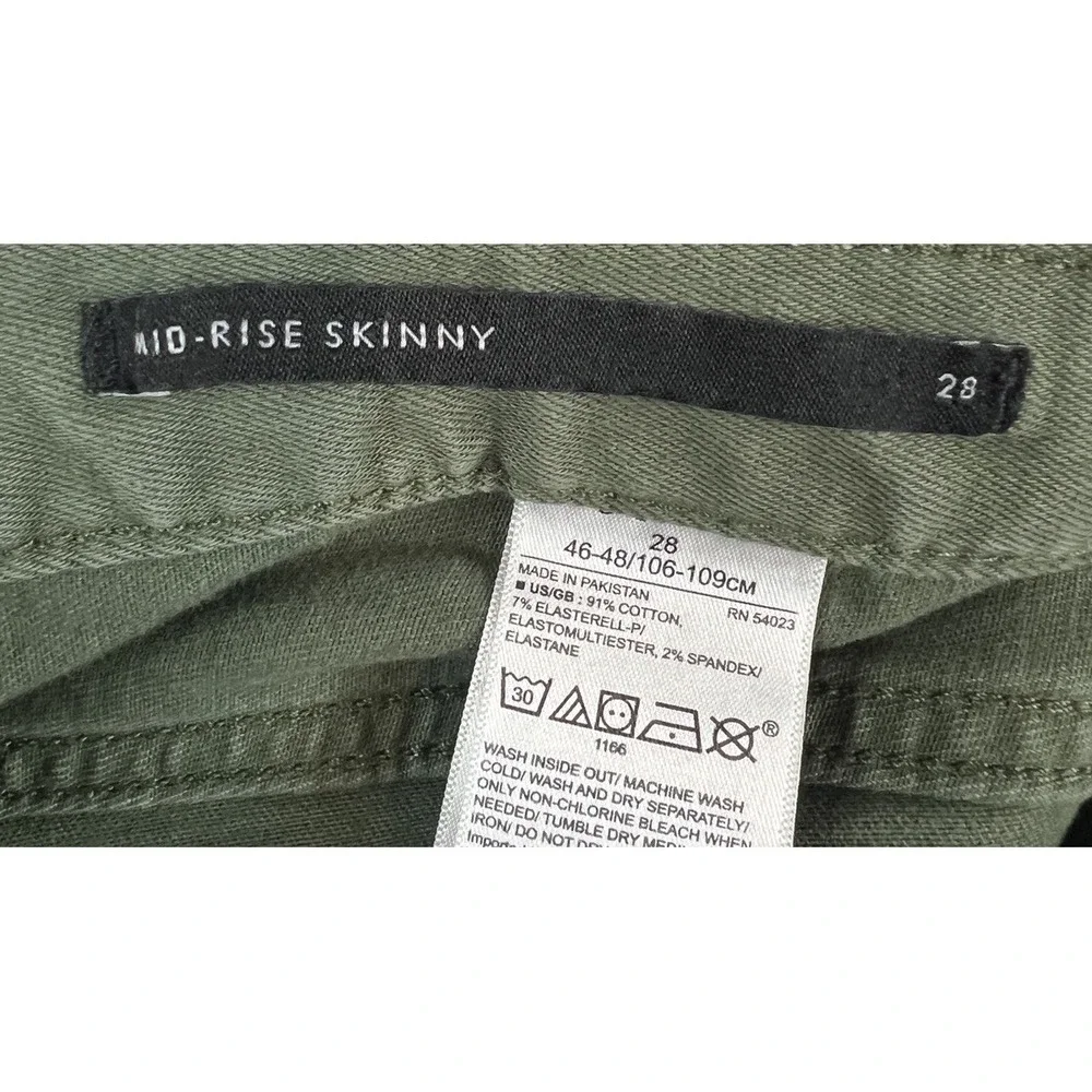 Banana Republic Mid Rise Skinny Jeans Women 28 Olive Green Stretch - Picture 6 of 8